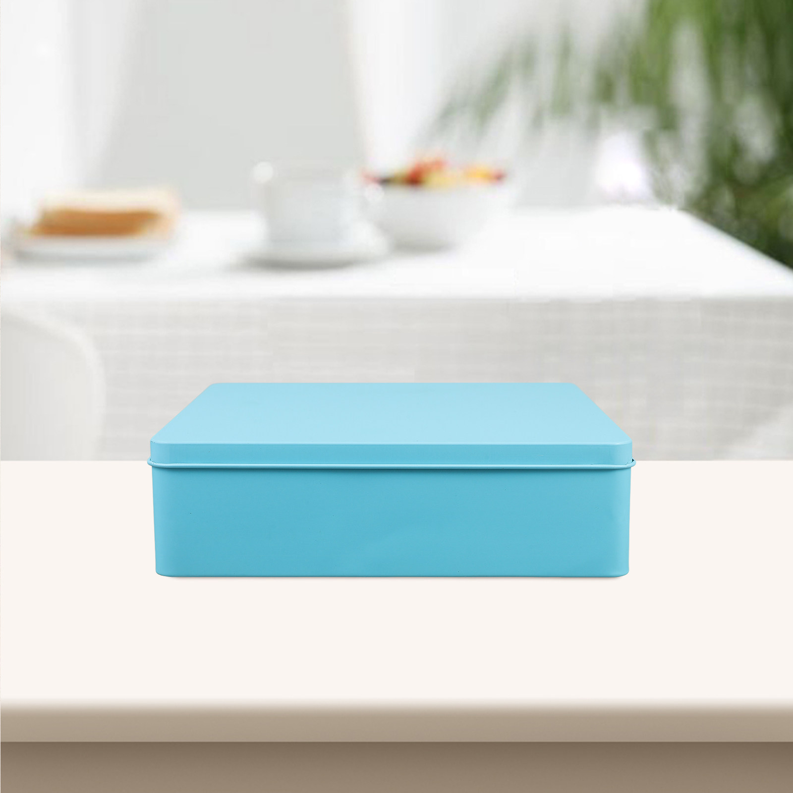 Tin Container Lid - Large Decorative Tinplate Storage Box Square