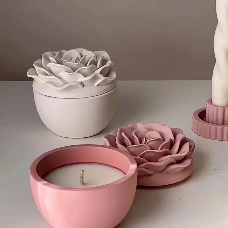 top quality 3d rose flower can - Candle Making Jars With Lids review and price