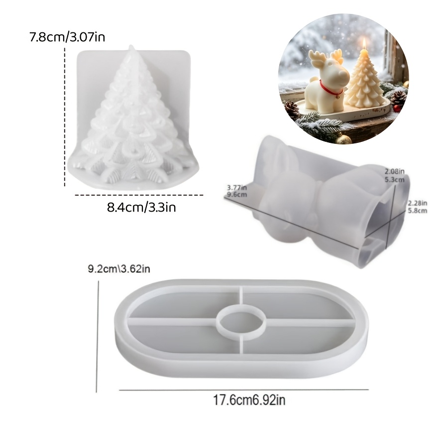Clay Silicone Mold 3pcs Set: C - Candle Making Kits review and price